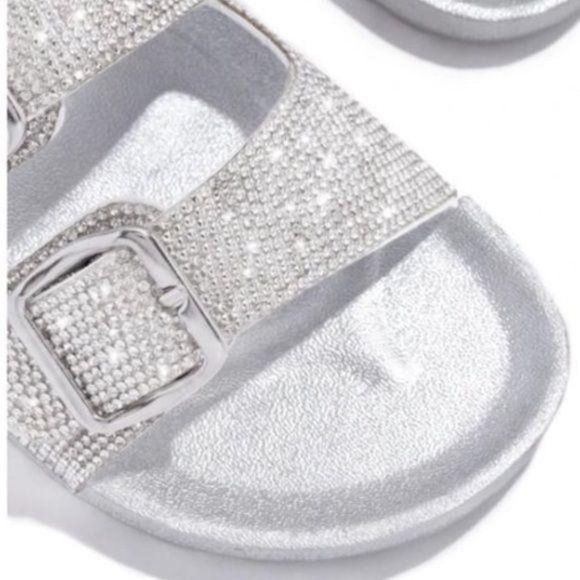 Embellished Double Buckle Sandals – Silver - Picture 7 of 7